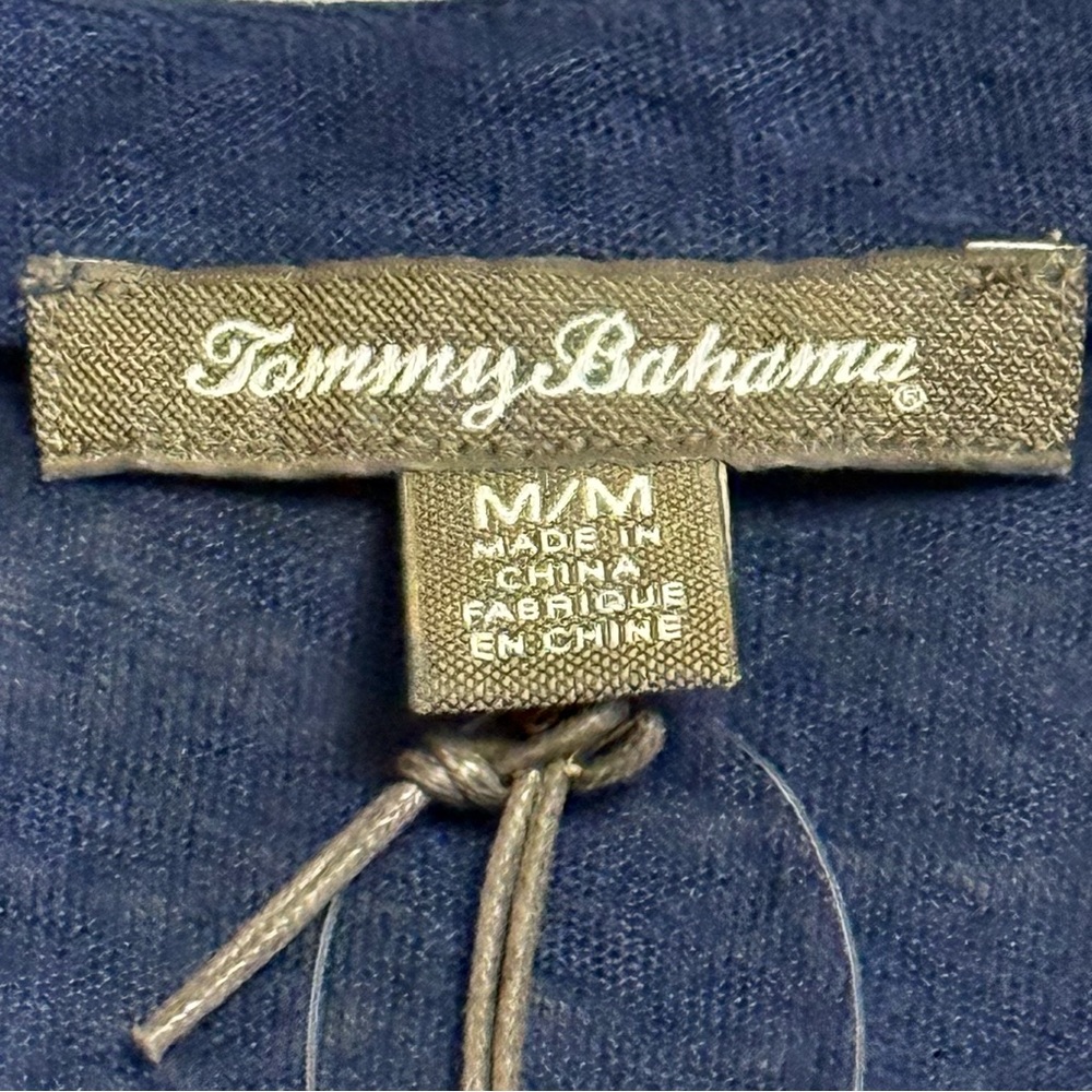 NWT Women's Tommy Bahama Linnea Jersey Flower Embellished Tee 100% Linen Medium - Picture 5 of 6